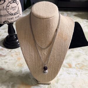 Elegant Silver and Black Pendant Necklace